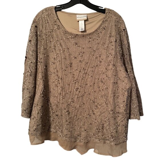 Alfred Dunner Womens Sequin Embellished Sweater Top Size 2X women blouse - Picture 1 of 12